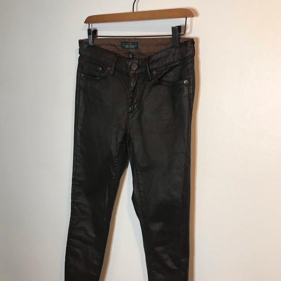 Vintage Lauren Ralph Lauren Wax Coated Jeans 2 XS - Picture 2 of 7